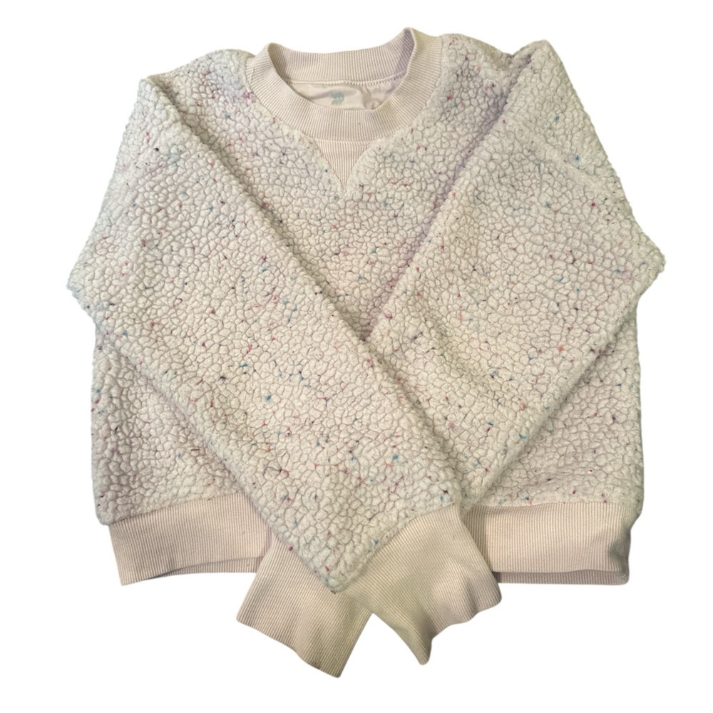 All in Motion Girls Size 8 Cream Speckled Sweater - thick and cozy!